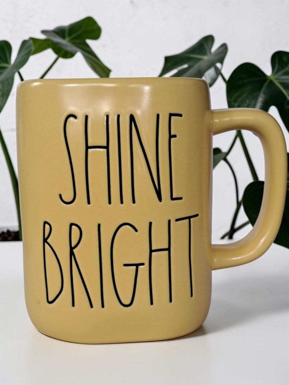 Rae Dunn "SHINE BRIGHT" Cup Mug by Magenta 16oz Yellow #19106